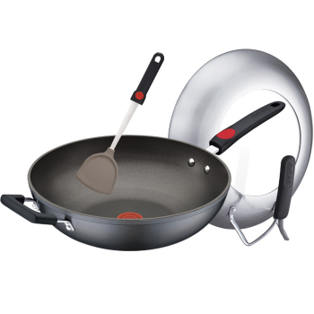 SUPOR 32cm second-generation red dot nonstick oil smoke free frying pan frying pan open fire inducti