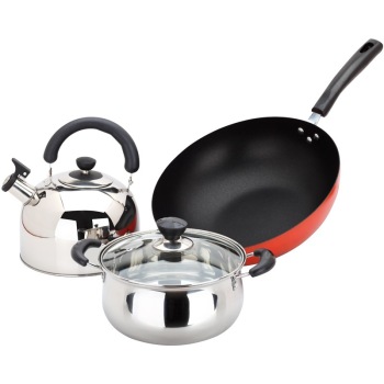 Maxcook frying pan, soup pot, kettle, three piece cooking set MCSH-03 (all induction cookers use 32c