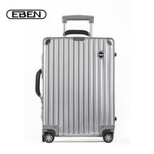 EBEN拉杆箱铝镁合金经典复古20寸男女登机箱万向轮旅行箱商务行李箱 银色 20寸